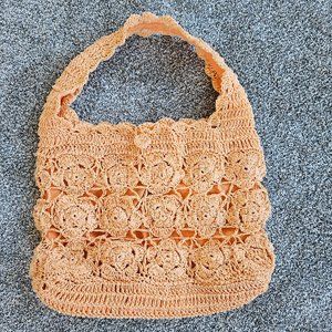 Big Budda Paper Straw Crochet /Beaded Hobo Bag